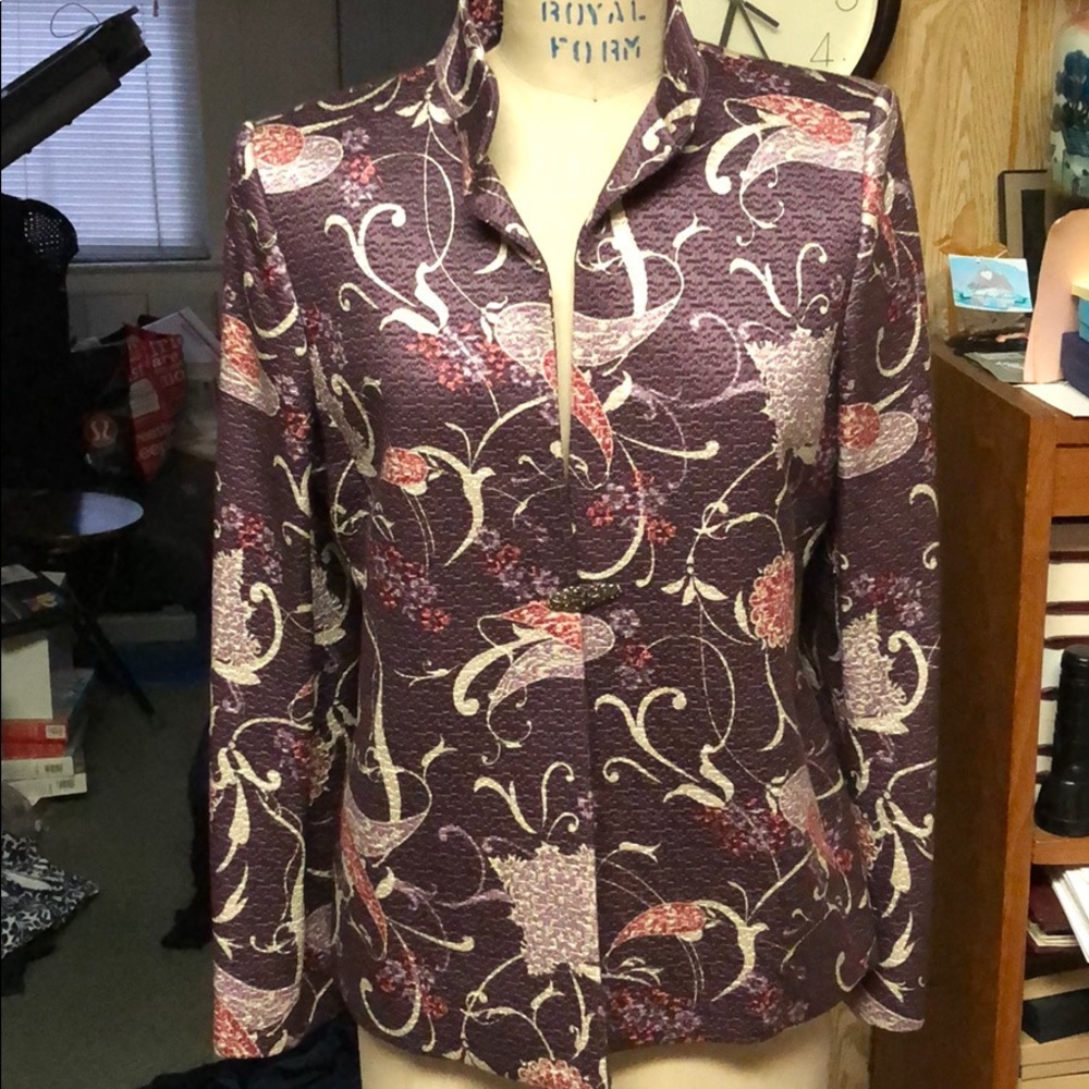 Linda Allard Ellen Tracy purple brocade jacket